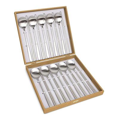 Golden Bell Zenith Shatin Spoon Set, 1 Set, Spoon 10p + Chopsticks 10p, Korean Popular Tableware