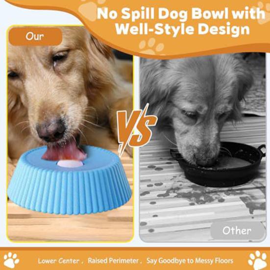 Hunde Flüssig Lecknapf Langsamfresser Leckspielzeug Anti-Rutsch Silikon Kein Verschütten Fressnapf mit Rollkugel Flüssig Leckerli Lecknapf für Groß Mittel Klein