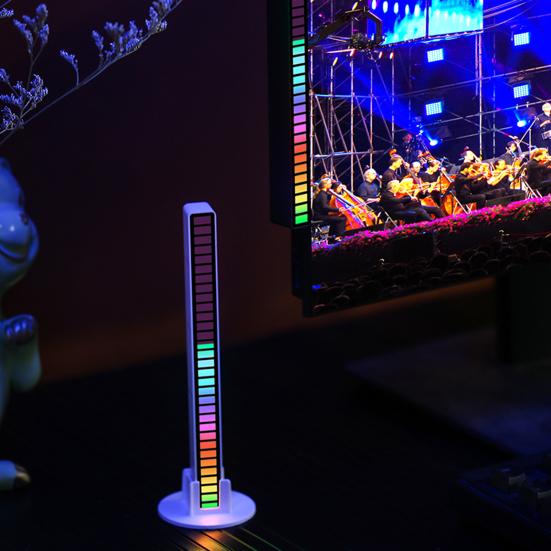 Yousheng RGB Lamp Music Rhythm Pickup Light Multiple Modes 5 Speeds Battery Operated Desktop Sound Control Lamp Ambient Light