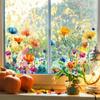 Multi-color Flower Clusters, Glass Stickers, Balcony Restaurant Decorat, Door and Window Atmosphere Window Stickers, Adhesive Free Static Stickers