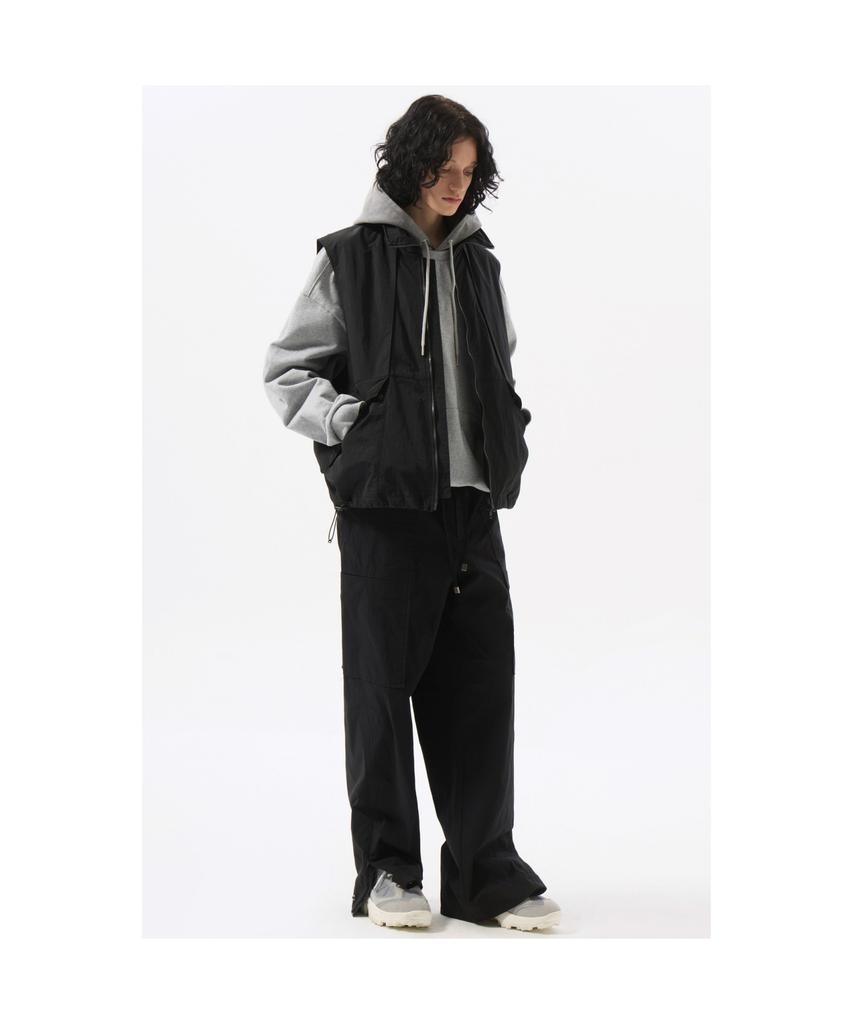 Customellow Black Highneck Vest Cwuas25113Bkx