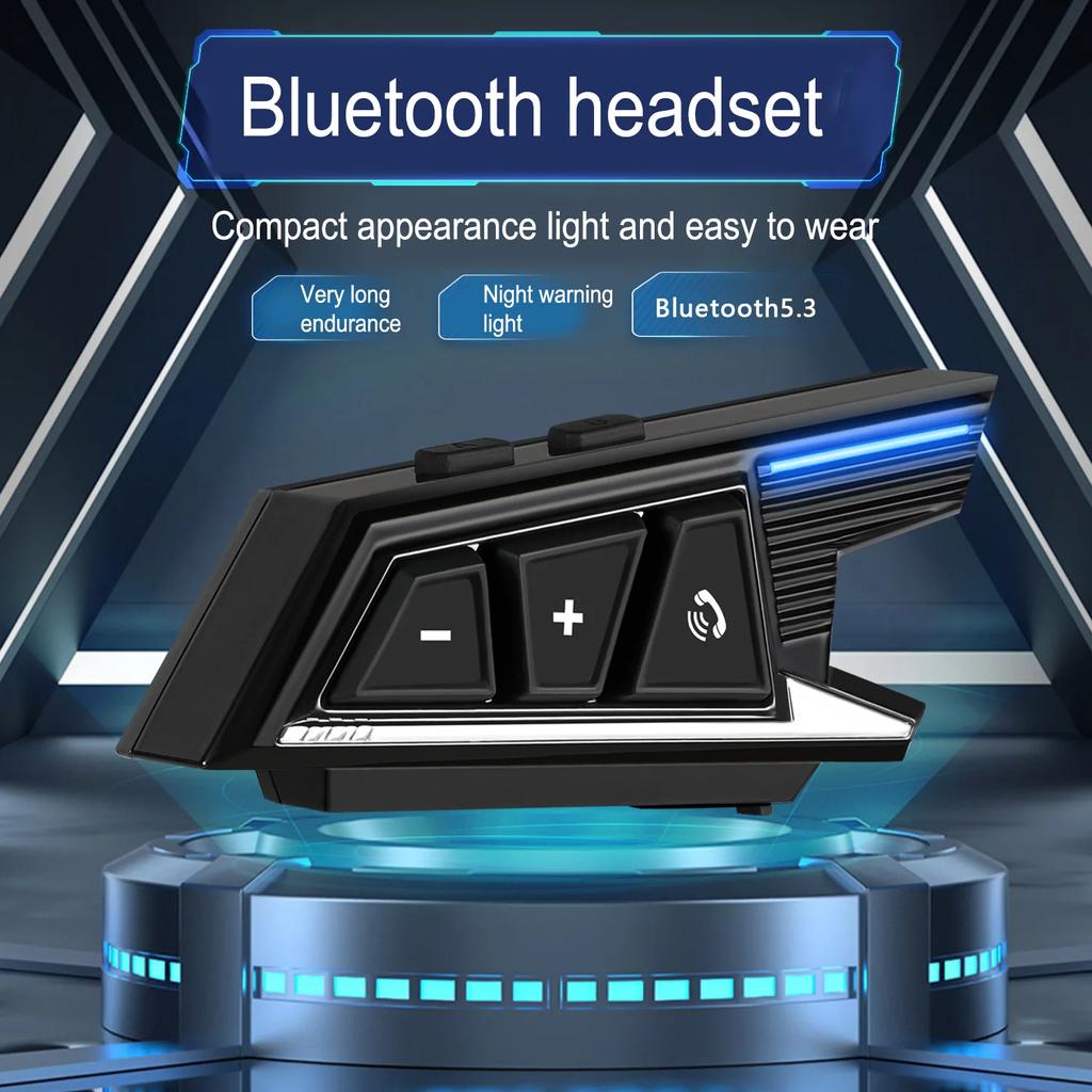 Motorcycle Helmet Headset Bluetooth 5.3 Wireless Headphones HandsFree Call Kit Stereo Roise Reduction Waterproof Moto Earphone