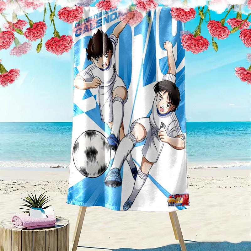 Captain Tsubasa 2D Flat Print Beach Towel, Large Soft Quick Dry Towel for Beach Camping Swimming.NSTJ0928640