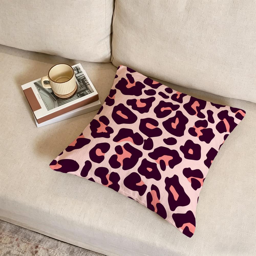 L-Leopard Print Cushion Cover Fabric Soft Furnishing,Pillowcase, Cushion Cover, Sofa Pillow, Home Decoration