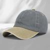 Washed cotton cap embroidery catering milk tea shop work cap duck tongue soft top baseball cap men