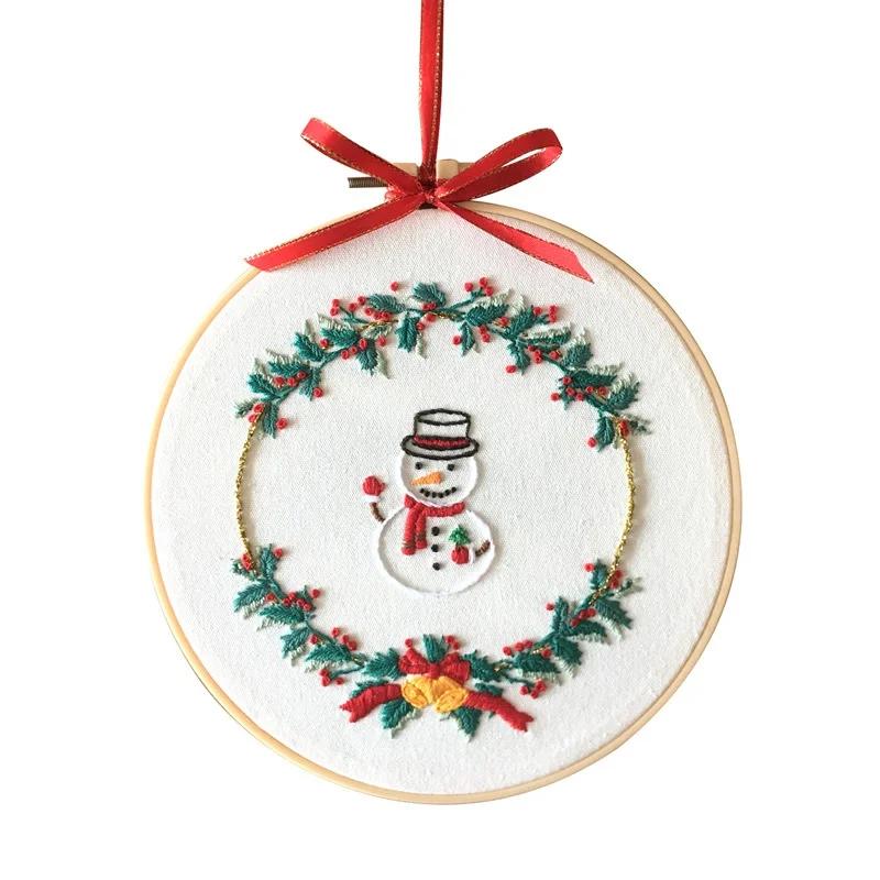Borduurpakket Doe-het-zelf Kruissteekpakket Handgemaakt Beginner Kerstdraad Borduurwerk