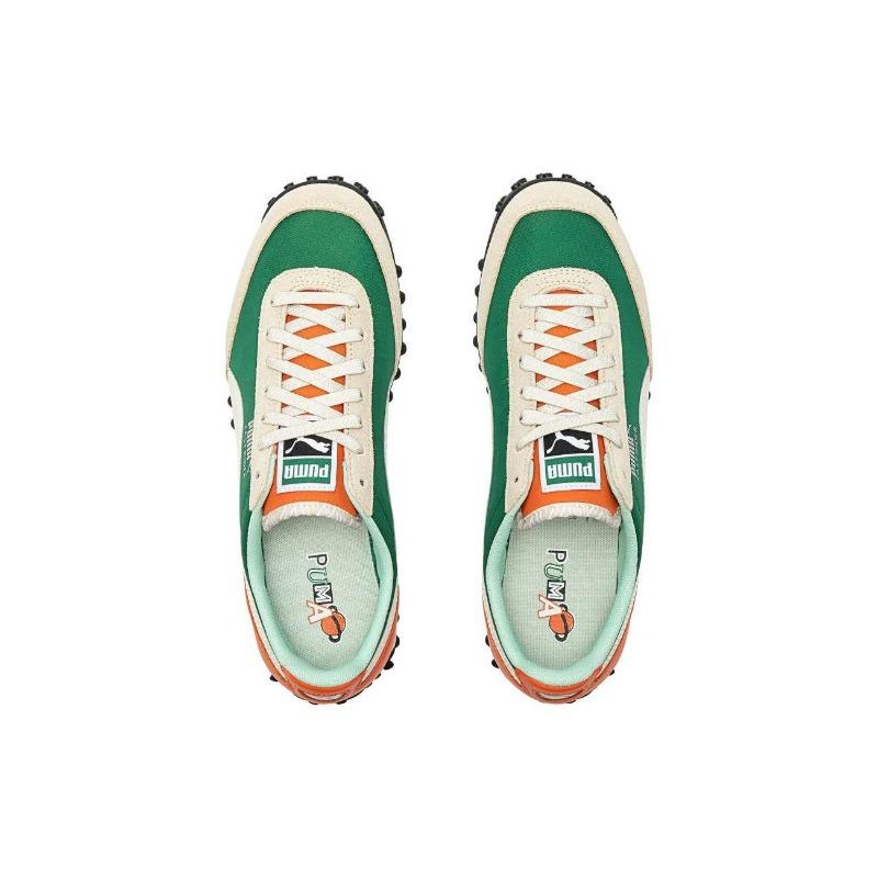 Puma Fast Rider Dream Unisex Leather Mesh Retro Sports Low Top Lifestyle Sneakers White Green Brown 393993-01