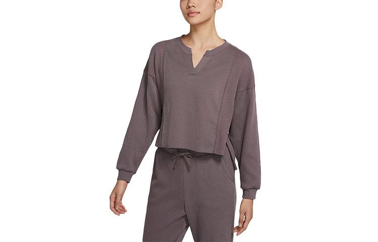 Nike Crop Tops Women s Ore Purple V Neck Moderate DJ8450-202 M