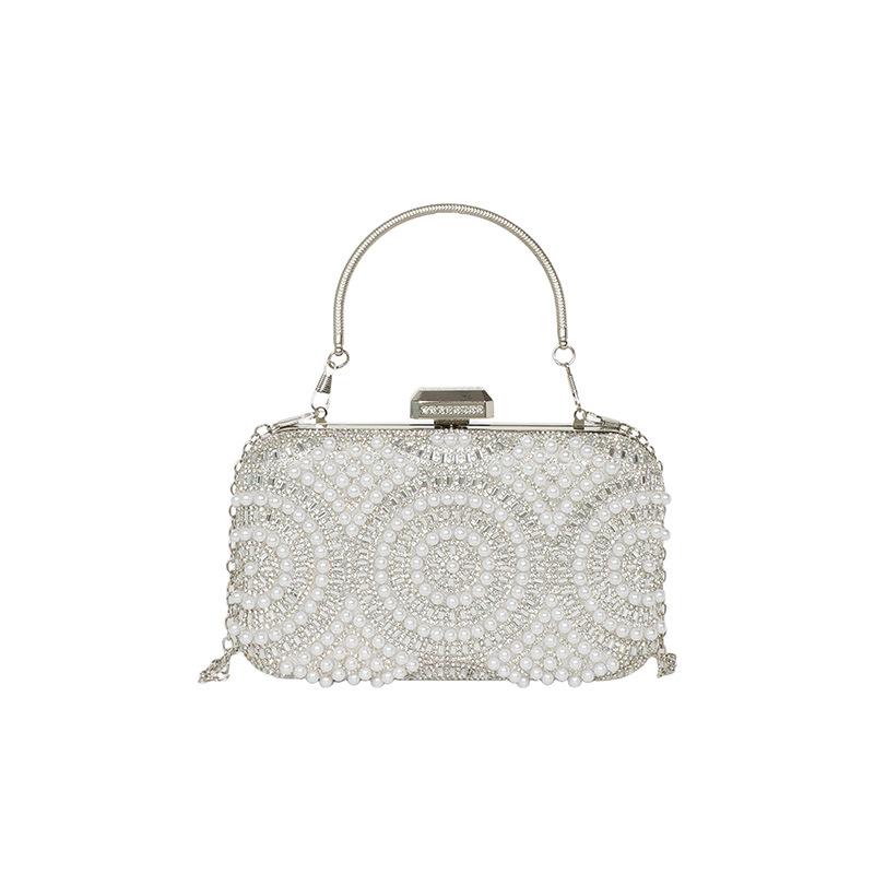 Elegant Socialite Beaded Rhinestone Evening Handbag 2026 - Women's Chain Shoulder Crossbody Bag