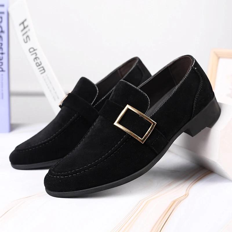 Fashion Fashion Male Dress Shoes Designer Formal Loafers Men's Leather Shoes Suede Men Wedding Man Designer Work Social Business Loafers