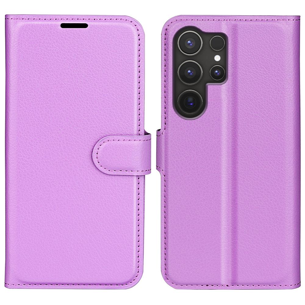 For Samsung Galaxy S24 Ultra Wallet Case Litchi Texture Shockproof Leather Flip Stand Phone Cover