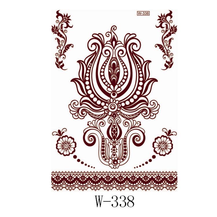 Lace Tattoo Sticker Vermilion Geometric Pattern Party Waterproof Henna Tattoo