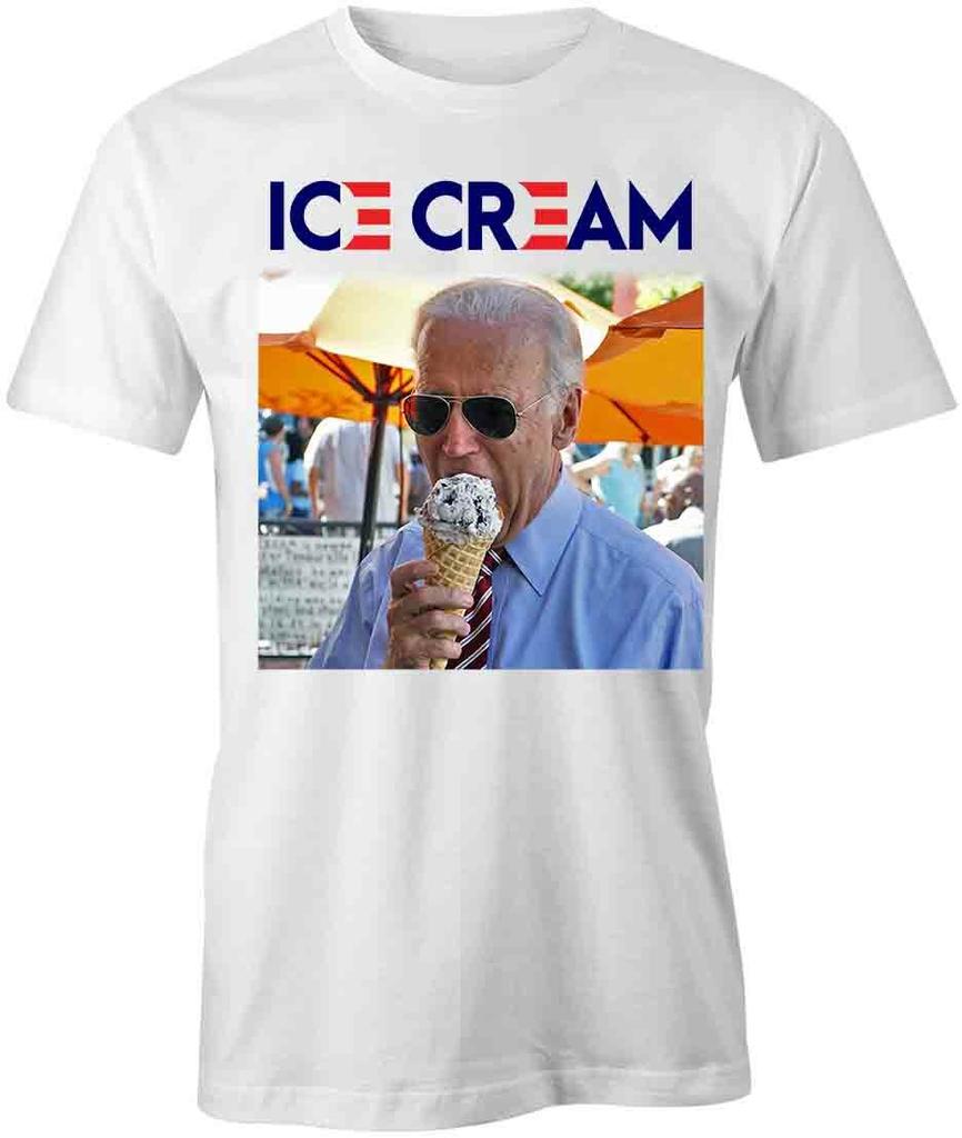 JOE BIDEN ICE CREAM T-SHIRT TShirt Tee Short-Sleeved Cotton CLOTHING S1WCA686