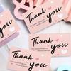 30 50 Stück/Packung Rosa Dankeskarte Zur Unterstützung des Geschäfts Paketdekoration "Wundervolles Dankeschön" Visitenkarte Handgemacht Mit Liebe