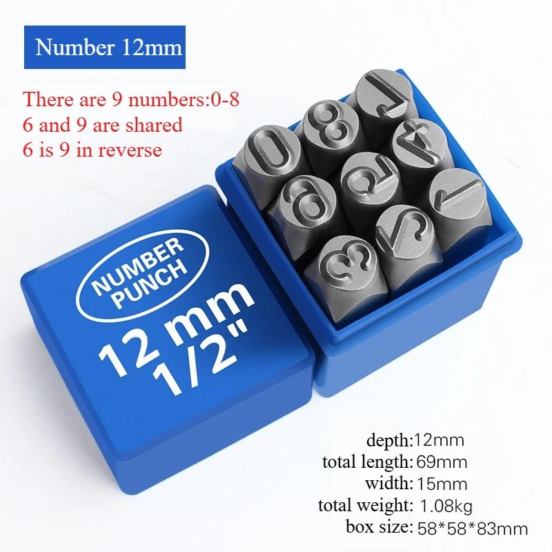 3-12mm Sayı ve Harf Alaşımlı Çelik Damga Saklama Kutulu Zımba Seti Sertleştirilmiş Metal Deri El Sanatları Kabartma El Yapımı Oyma Aleti
