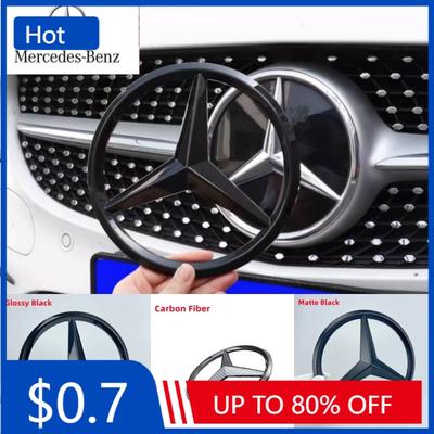 Autocollant de Voiture Calandre Avant de Voiture Badge Décalcomanie Couvercle Emblème pour Mercedes Benz W204 W205 W210 W212 W213 Classe C E GLA GLK ML GLC GLE 18