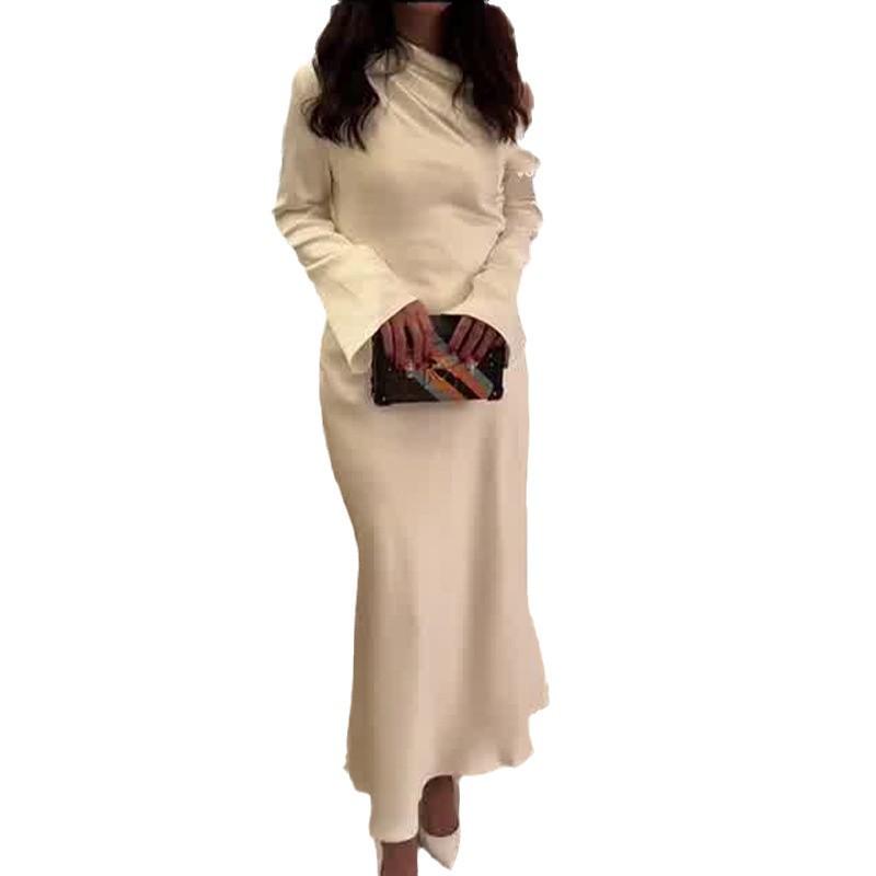 2024 Fall Women's Off-Shoulder Long Sleeve A-line Dress with Gathered Waist