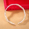Fashion Silver Plated Bracelet Sanded Women's Bracelet Double Line Ring Love Interwoven Water Ripple Handicraft for Women