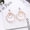 Women Fashion Broken Diamond Big Circle Star Design Earrings