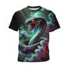 Terror Snake 3D Printed T-shirt Men's Animal Snake Pattern Round Neck Clothing Summer Fashion Street Casual Short Sleeve Tops