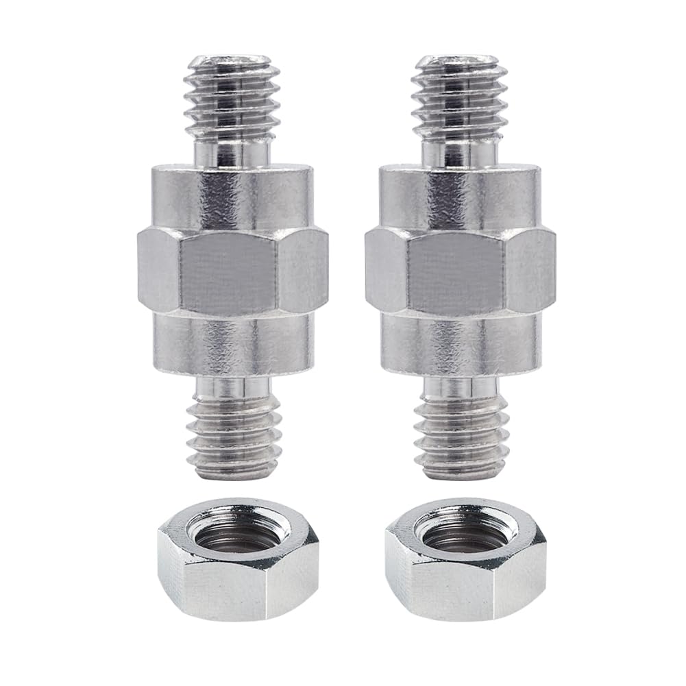 Ampper 3/8 -16 Brass Side Post Terminal Stud Bolts, Nickel Plated Standard Side 2 pieces серебряный
