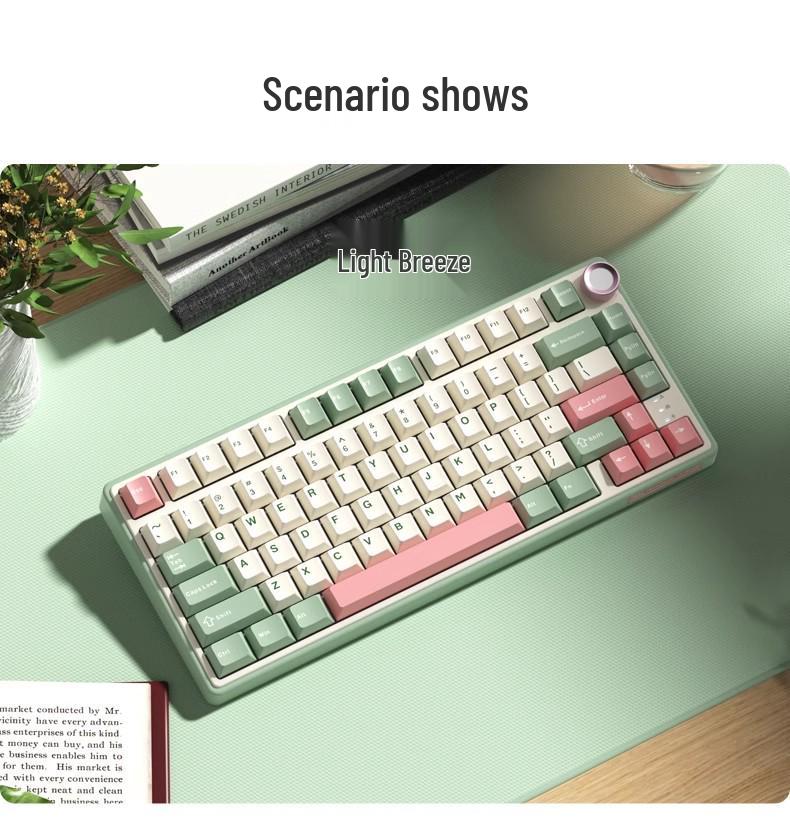 RKR75 Bluetooth Tri-Mode RGB Hot-Swappable Mechanical Keyboard for Esports
