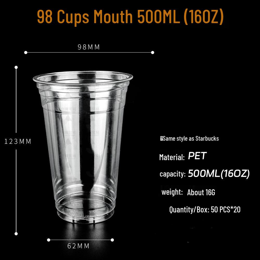 Disposable Transparent PET Cold Drink Cups with Lid for Milk Tea, Coffee, Homemade Beverages, or Lemon Tea