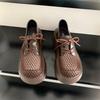 British style platform loafers women's 2025 spring and autumn new mesh breathable small leather shoes, two single shoes on one foot