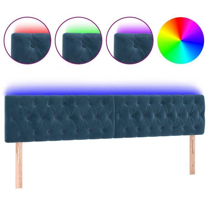 VidaXL LED Headboard Bedroom Furniture Double Bed Accessory Head of Bed Frame Interior Dark Blue 3122018