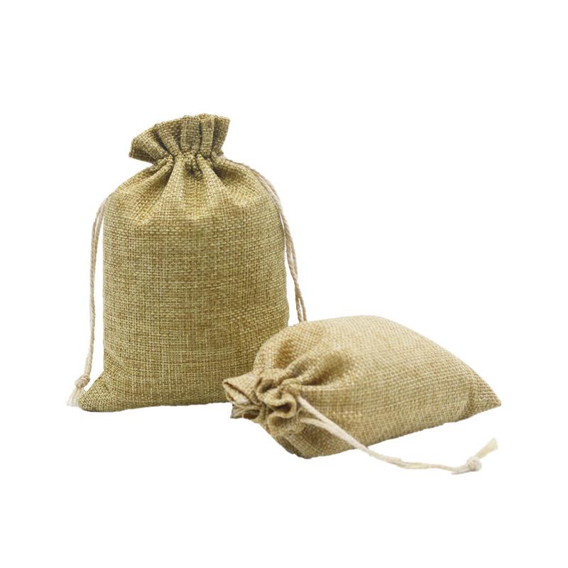 Burlap Gift Drawstring Bags For Party Christmas Linen Jute Small Fabric Package Wedding Pouches Storage Bag 20x30cm
