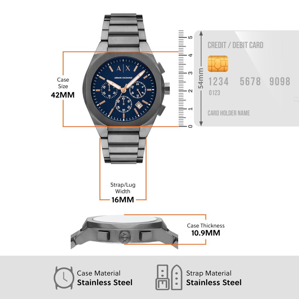 A|X Armani Exchange NA AX4182 Men's Gunmetal Watch