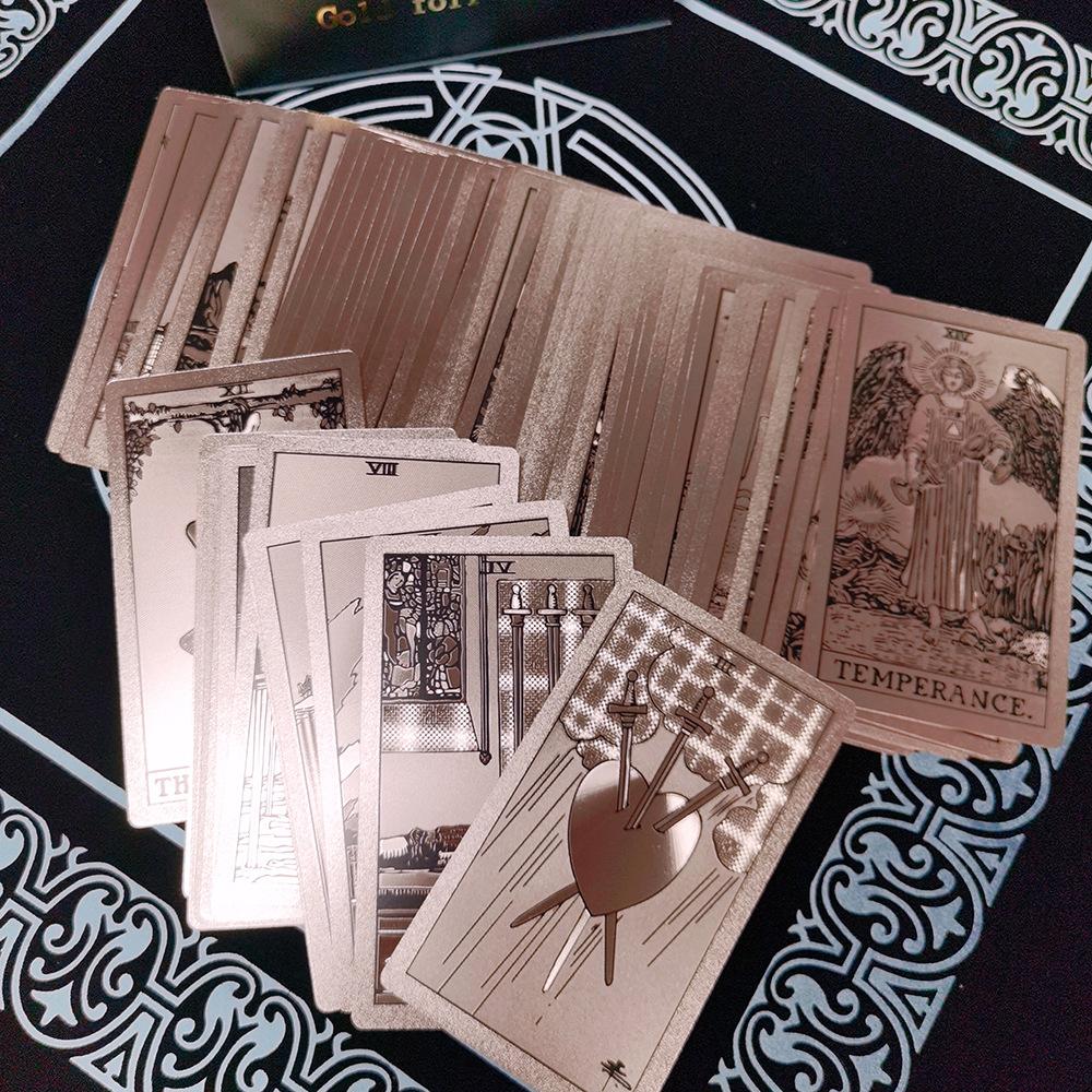 Deck Gold Foil Tarot Cards Mysterious Board Game Terrific Divination Oracle With Exquisite Gift Box