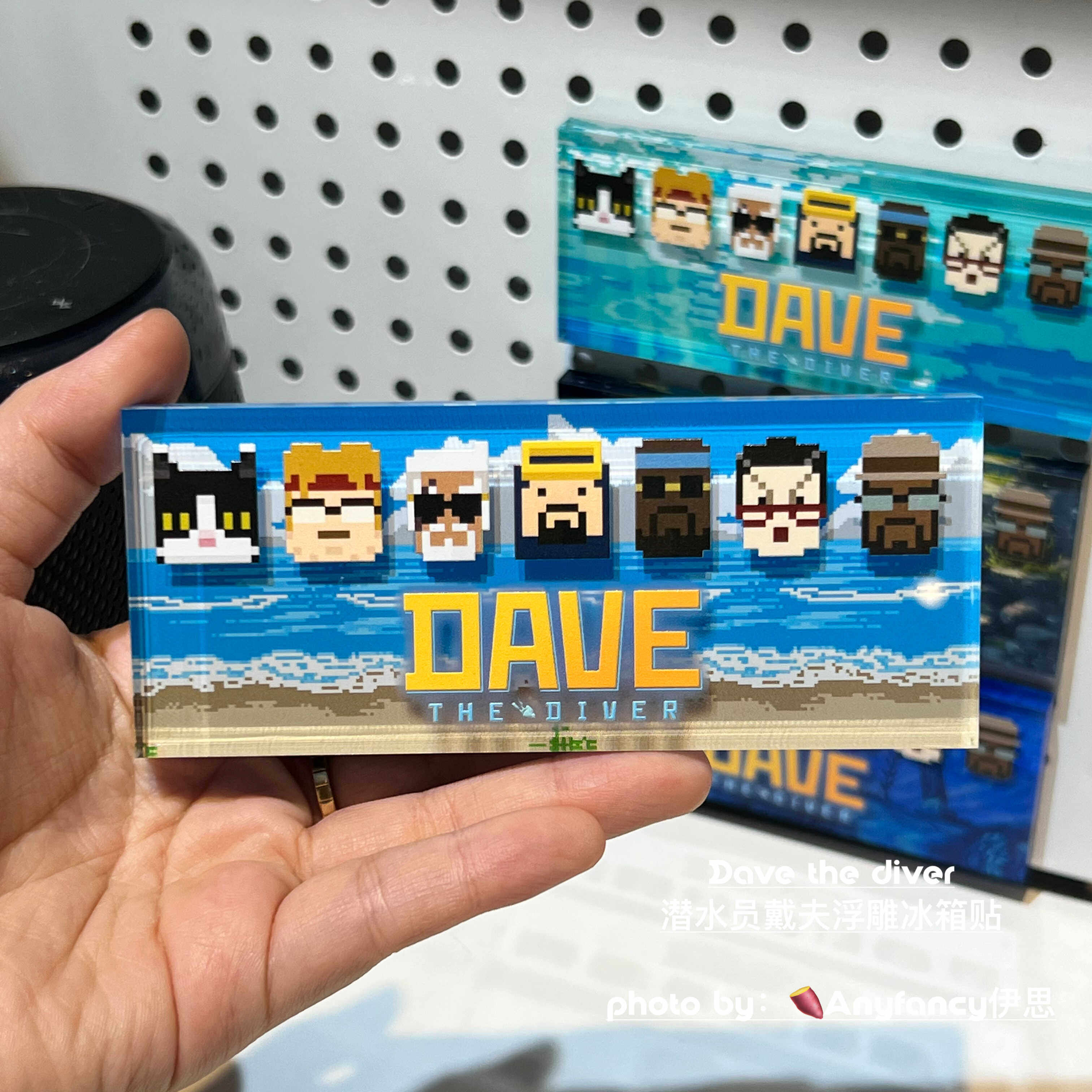 

Dave The Diver Relief Fridge Magnet Pixel Character Design 12 X 5 Cm Social Media Popular Home Decor For Game Lovers