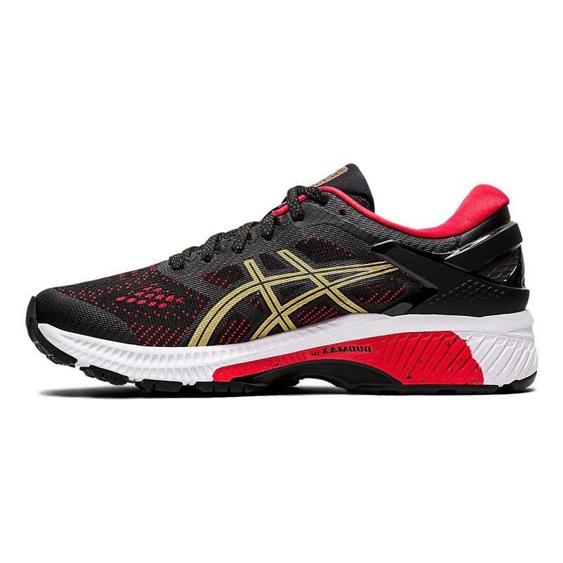(WMNS) ASICS Gel-Kayano 26 Black Red Gold Women s 1012A653-001 EU 37