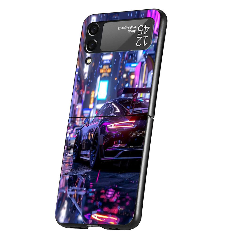 Cool Male Men Sports Cars Cover Phone Case For Samsung Galaxy Z Flip 7 6 5 4 3 5G Flip7 Flip6 Flip5 Flip4 Flip3 Black Fundas She