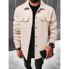 New Men's Casual Corduroy Work Jacket, Loose Lapel Cargo Coat for Men, Cross-border European American Style Outerwear