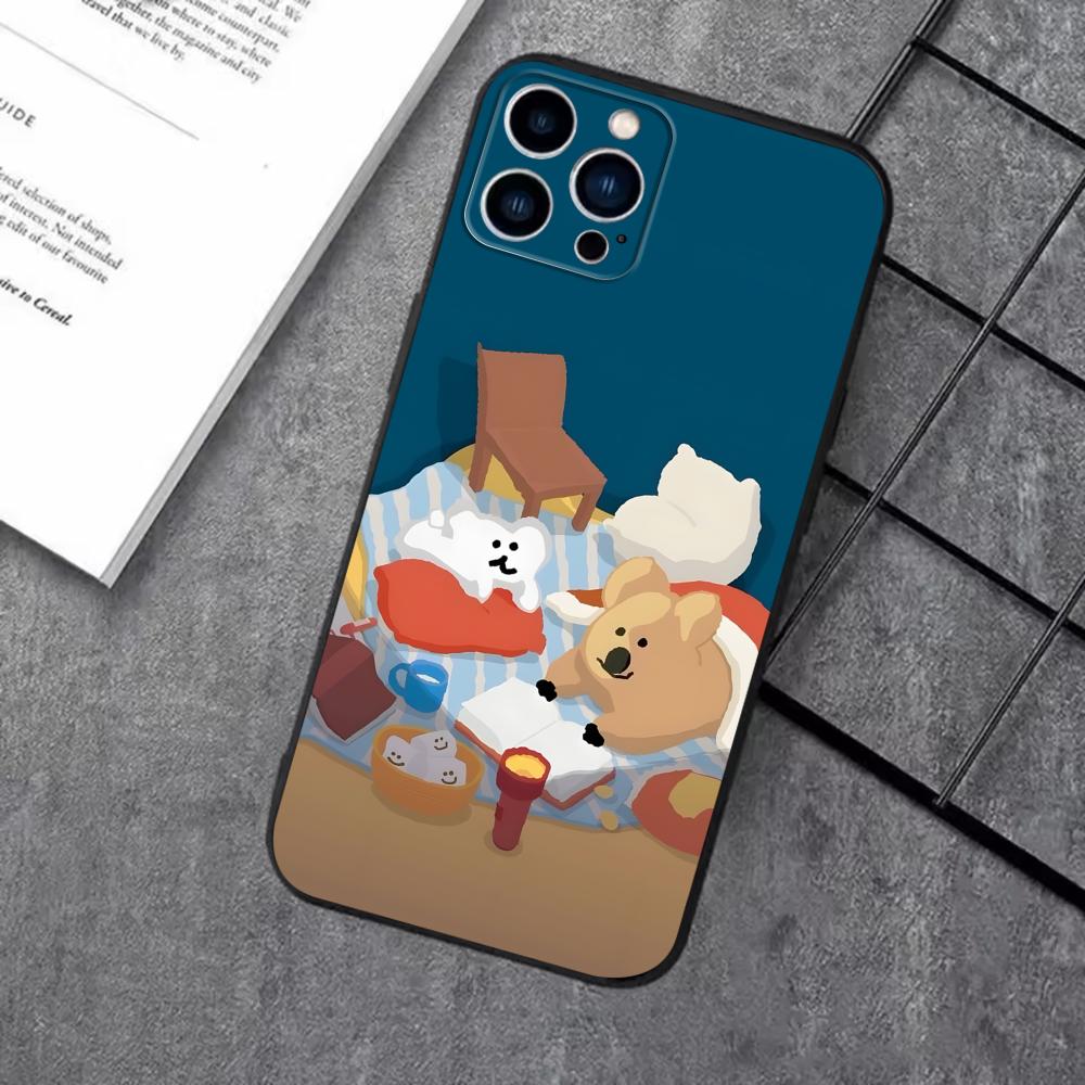 Cute D-Dinotaeng Phone Case For iPhone17 16 16e 15 14 13 12 11 Plus Mini Pro Max Soft black Shockproof Cover