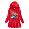 Girls' Ruffle Rainbow Princess Hoodie Dress with Long Sleeves for Spring and Autumn