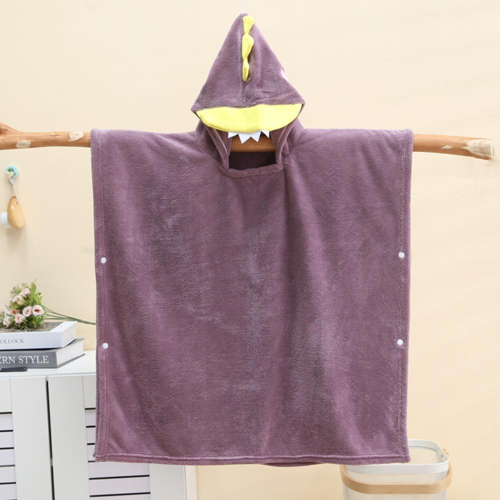 

Cartoon Baby Bath Towel Coral Velvet Infant Bathrobe Hooded Bathrobe Sleepwear Bathrobe фиолетовый