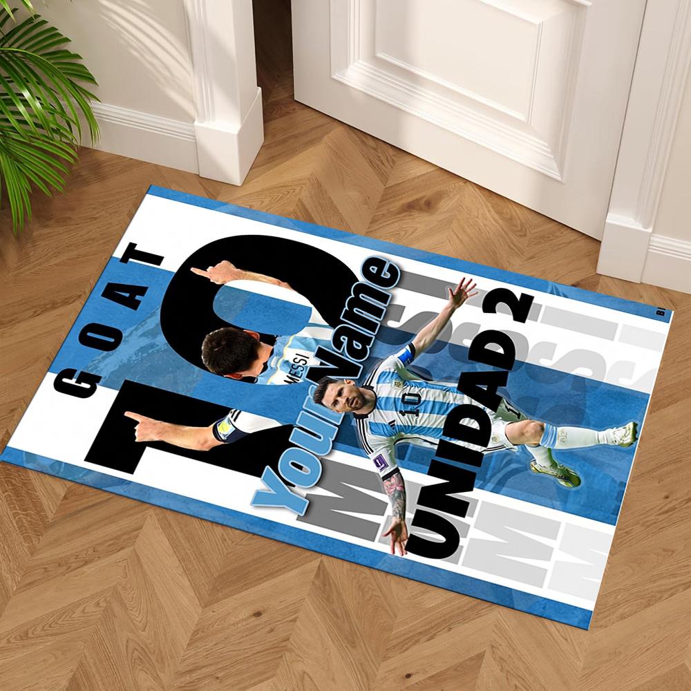 Messi Customize Text Carpet Perfect for Dining Room Outdoor Bedrooms Entryway Antislip Carpet Office home decor Wedding Party Gift