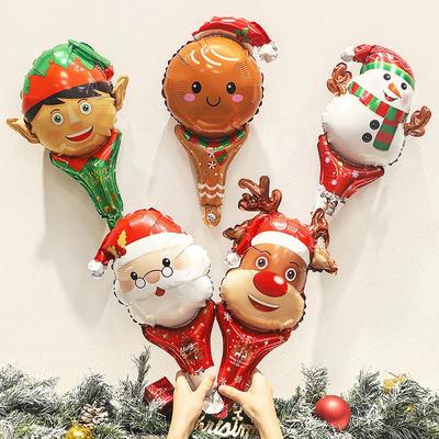 5-20PCS Christmas Decorations Cute Cartoon Handheld Balloon with Bubble Stickers DIY Festival Decorating Balloon Accessories ZYF