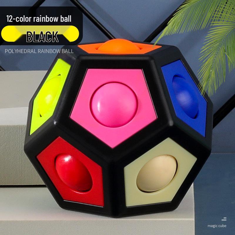 New Rainbow Polyhedron Magic Cube: Colorful Stress Relief Toy for Kids