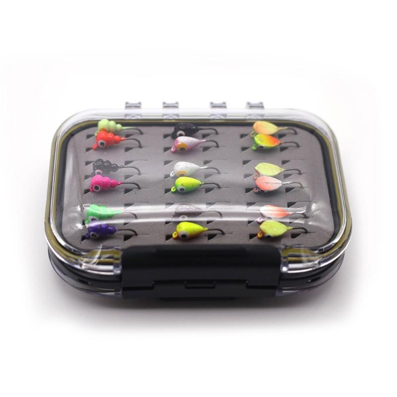 Sinking Metal Jigging Hard Baits Winter Ice Fishing Jig Set Ice Fishing Gear with Box Small Baits Ice Fishing Lure Set