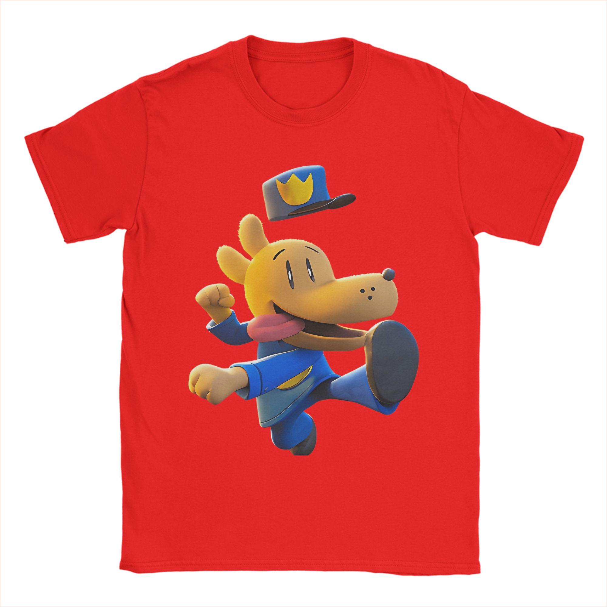 Men TShirts Adventure Movie Funny Kid Animation Humorous Pure Cotton Tees Short Sleeve Dog Man T Shirt Crewneck Tops Plus Size S