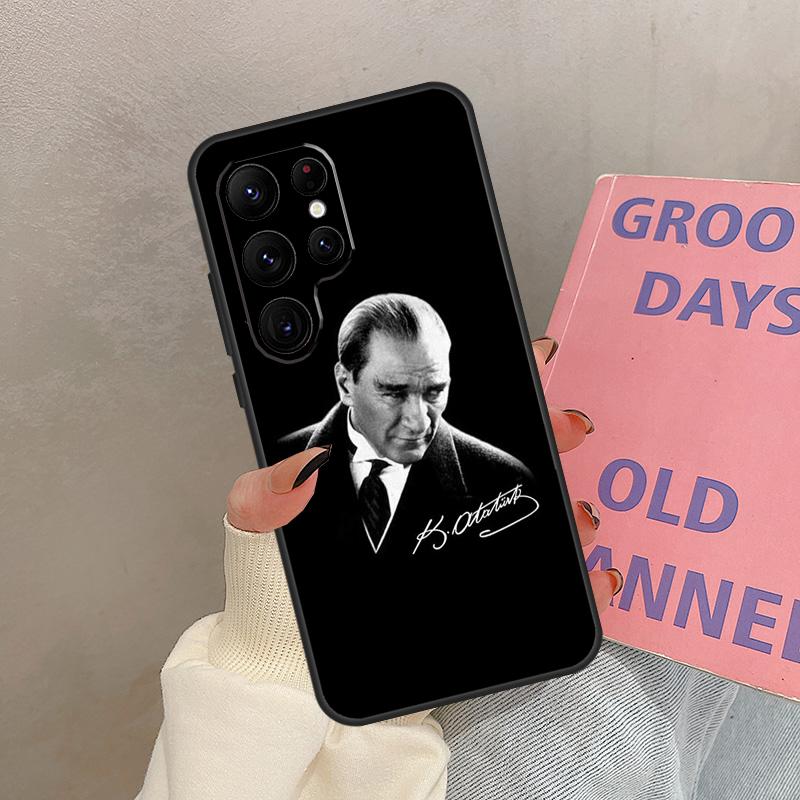 Mustafa Kemal Atatürk Unterschrift Hülle Für Samsung Galaxy S25 Ultra S20 S21 S22 S23 S24 Ultra S9 S10 Plus S25 FE Hülle Coque