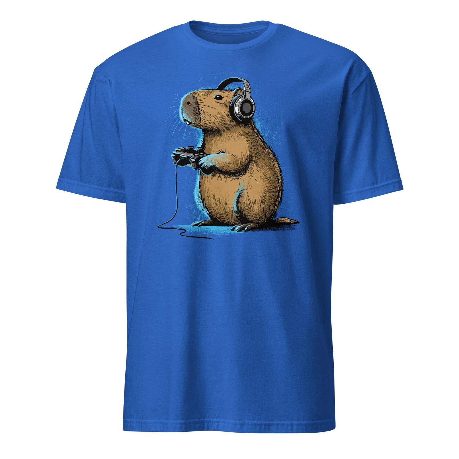 

Gamer Capybara Shirt Video Games Funny Capybara Gaming T-Shirt Size S-3XL Gift 4XL