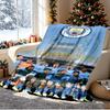 Manchester City FC Pattern Blanket for Home Decoration, Bed, Sofa, Car Travel, Camping, Suitable for All Seasons, Birthday Christmas Gift