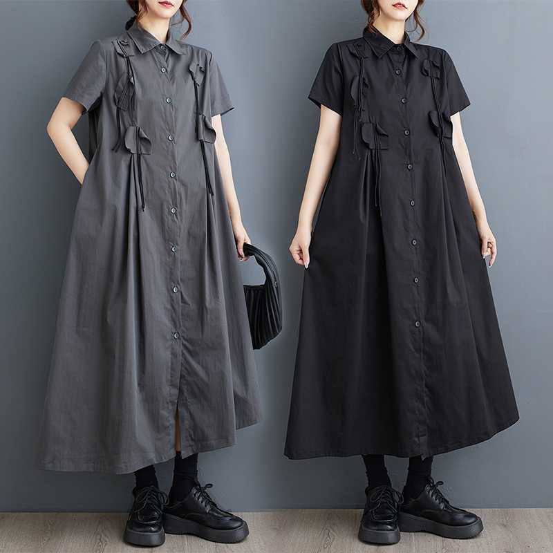 Summer Loose Patchwork Casual Short Sleeved Dress