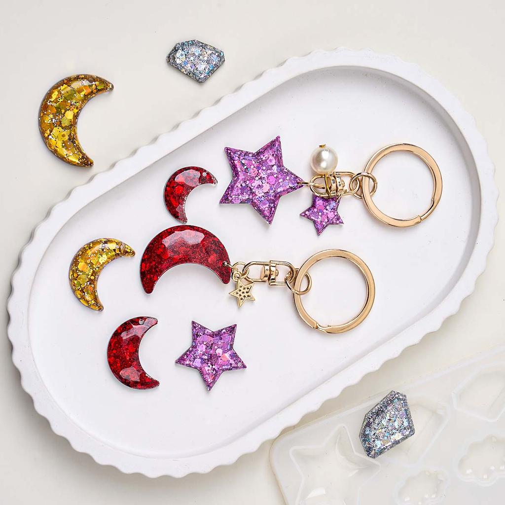 Earring Pendant Epoxy Silicone Mold DIY Star Moon Cloud Shape Keychain Necklace Charms Crafts Making UV Resin Jewelry Molds