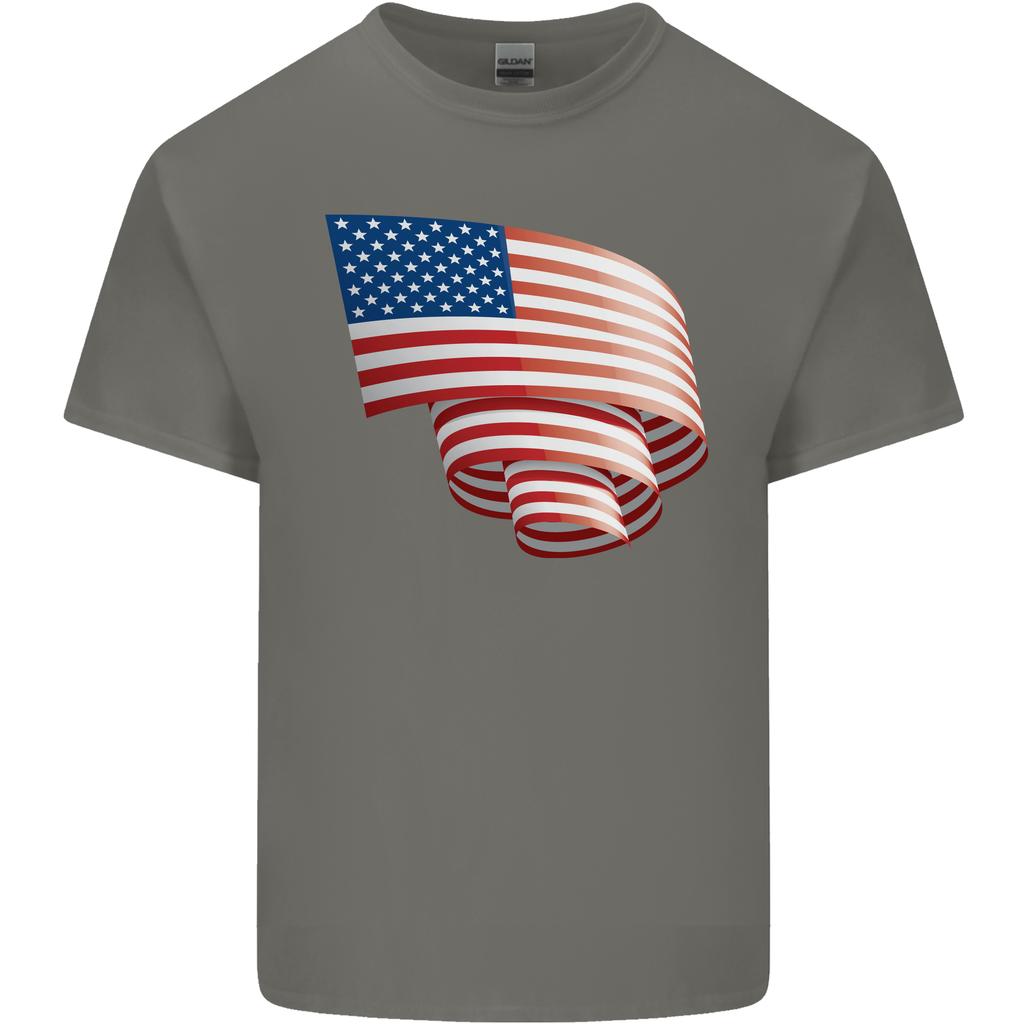 Curled Usa Flag Independence Day Football Unisexs Light Cotton Tshirt